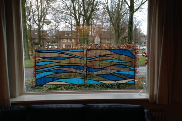 Twee raam panelen “Landschap”